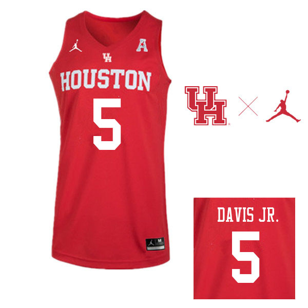 Jordan Brand Men #5 Corey Davis Jr. Houston Cougars College Basketball Jerseys Sale-Red